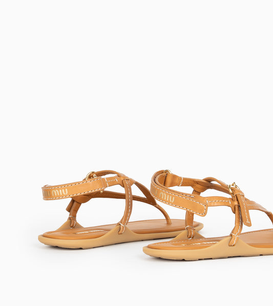 MIU MIU- Natural Leather Sandal