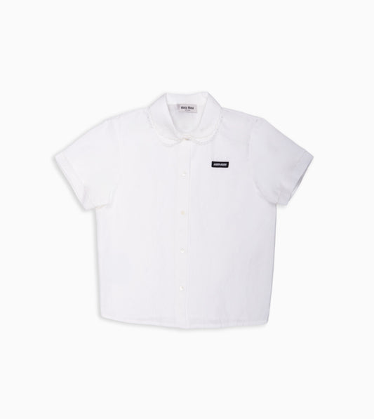 MIU MIU Popeline Fiammato Shirt White