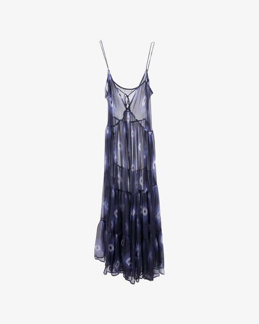FARA Remi Maxi Dress Nvay Flower Tye Dye