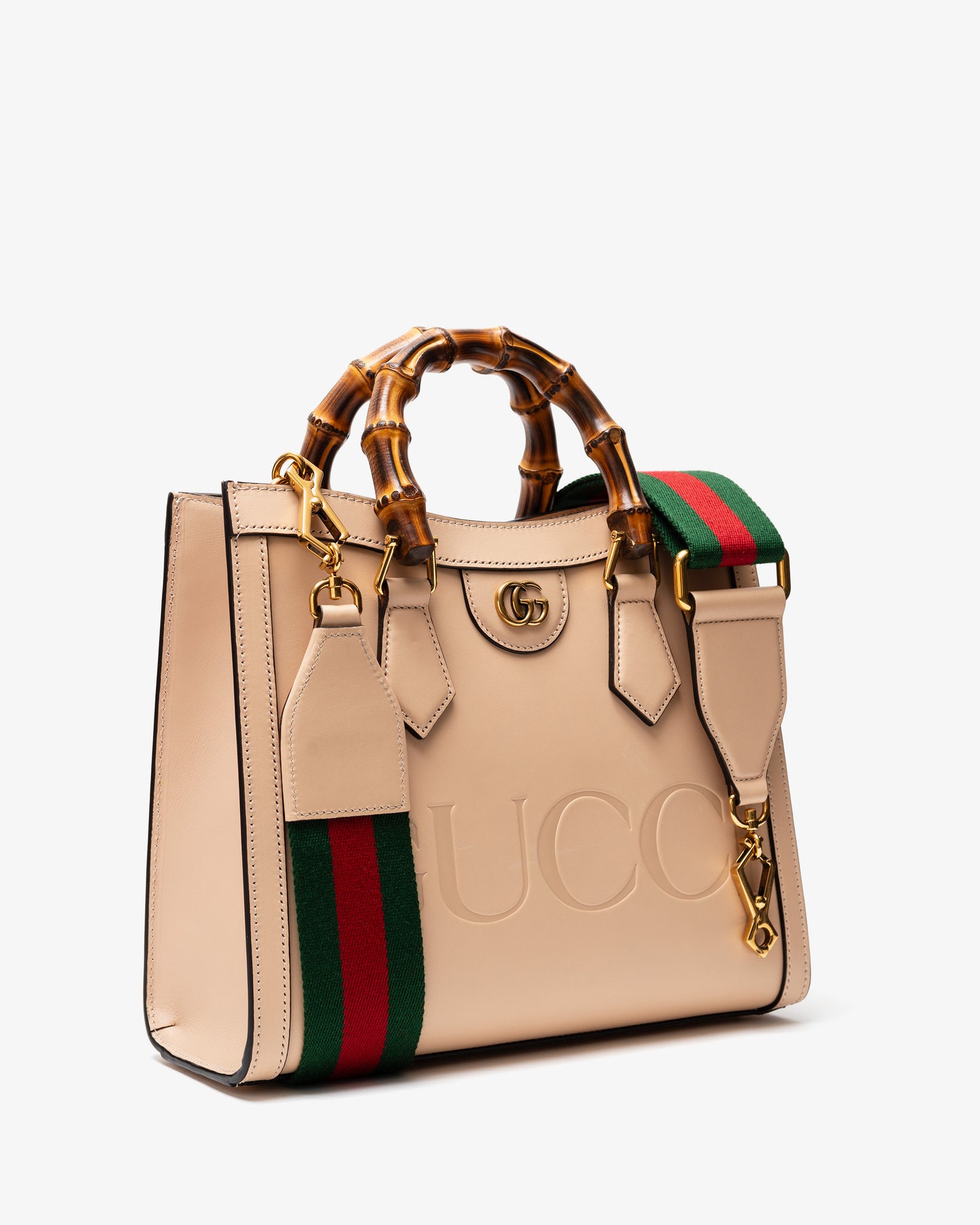 GUCCI Diana Small Ostrich Tote