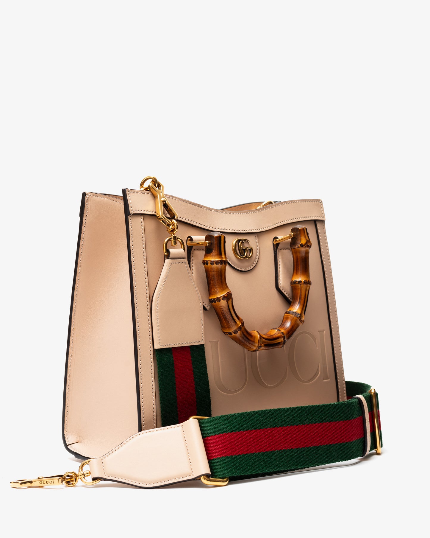 GUCCI Diana Small Ostrich Tote