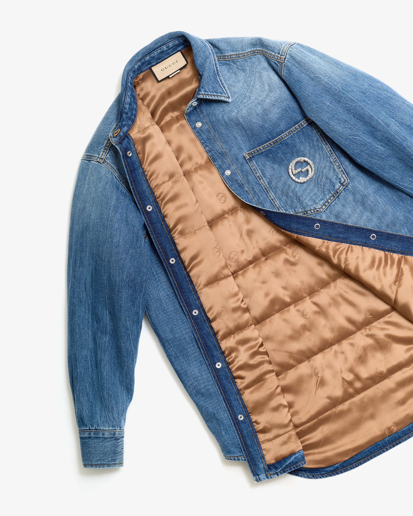 GUCCI Organic Denim Shirt With Washed Effect