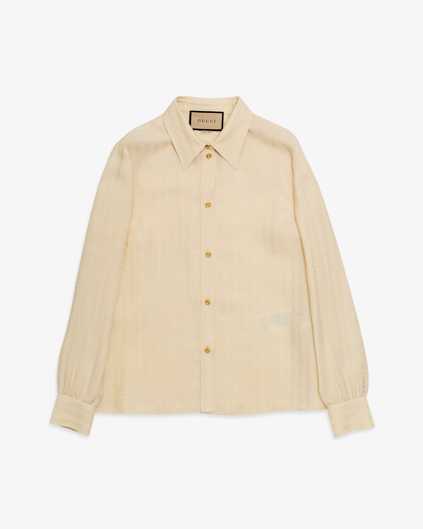 GUCCI Silk Shirt With Horsebit Motif