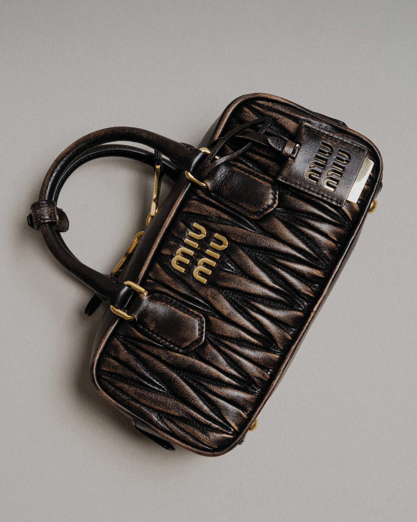 MIU MIU ARCADIA BAG MATELASSE OLD-CAFFE