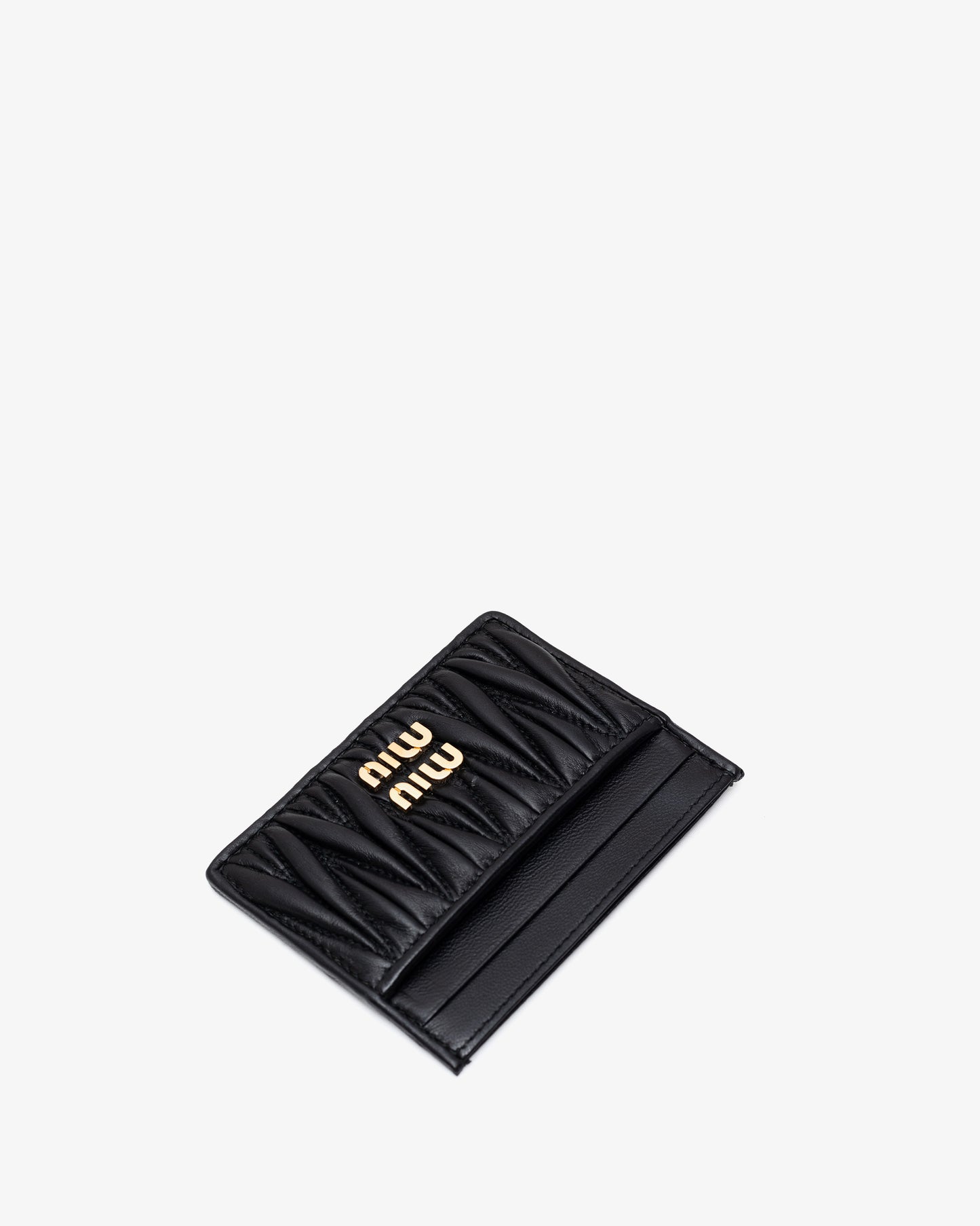 MIU MIU Matelassé Nappa Leather Card Holder