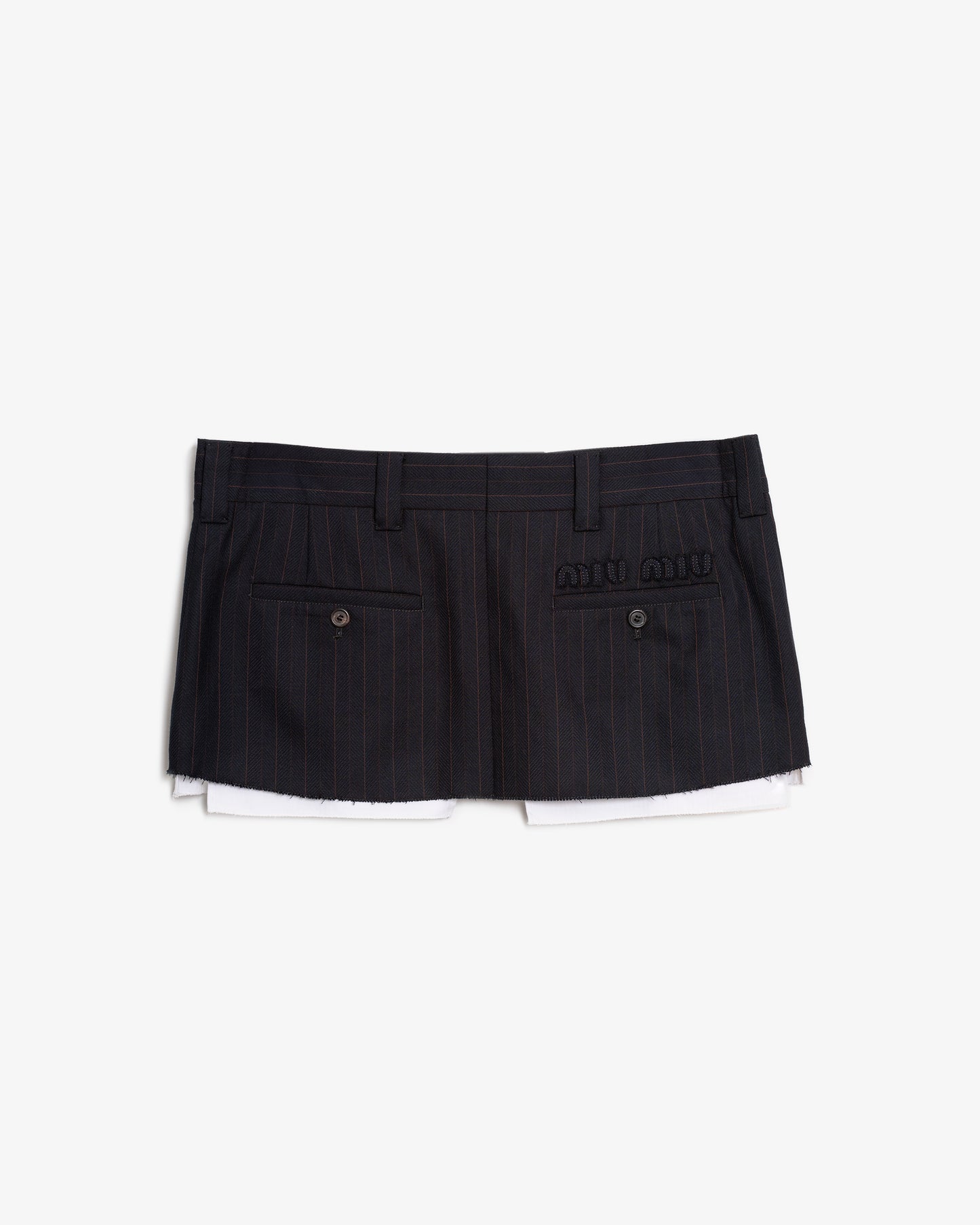 MIU MIU Pleated pinstripe mini skirt