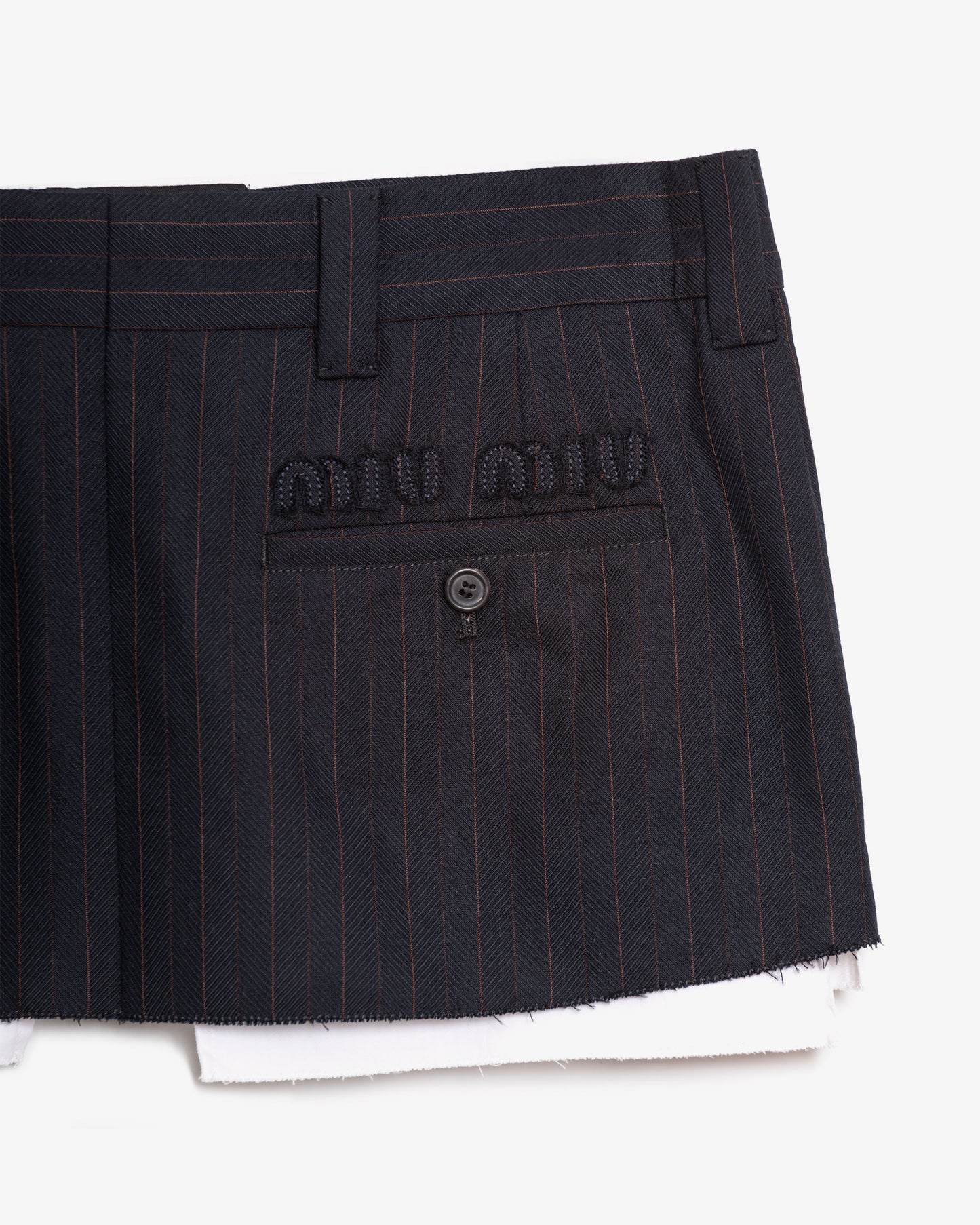 MIU MIU Pleated pinstripe mini skirt