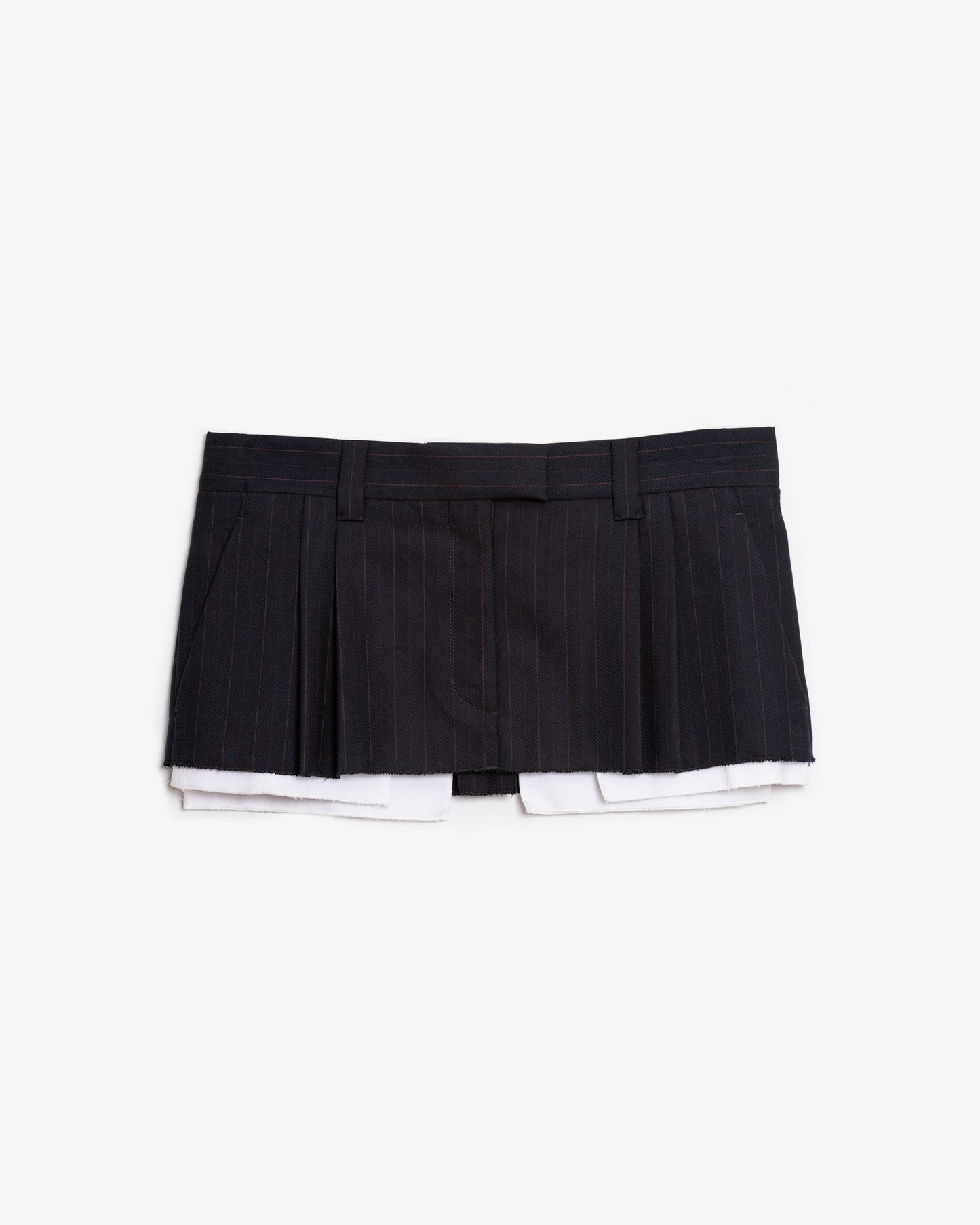 MIU MIU Pleated pinstripe mini skirt