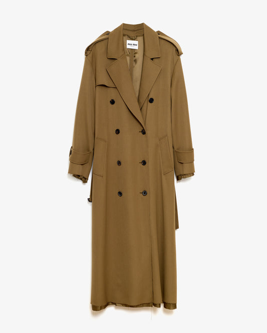 MIU MIU  Double-breasted Gabardine Coat