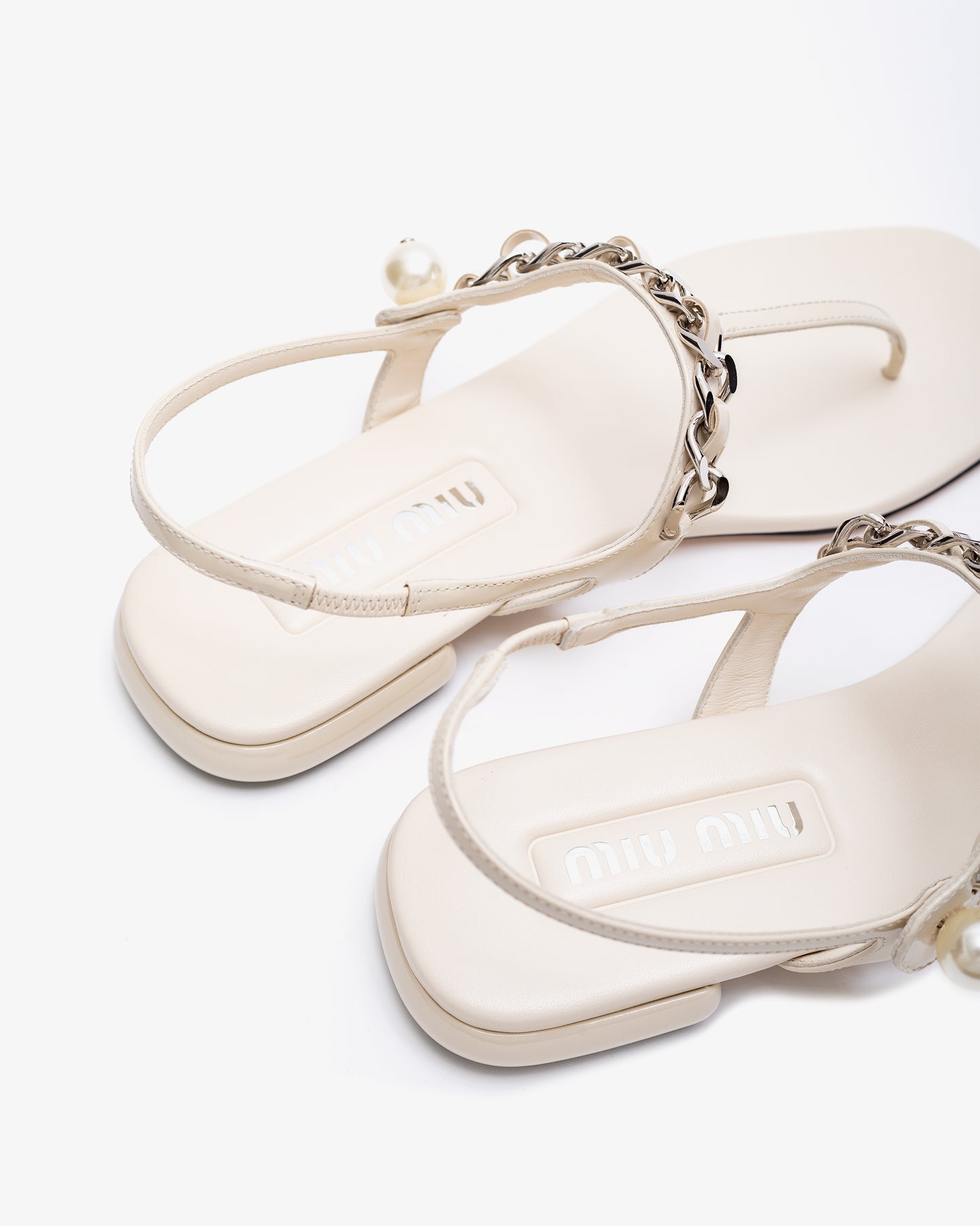 MIU MIU Patent Leather Toe Sandals