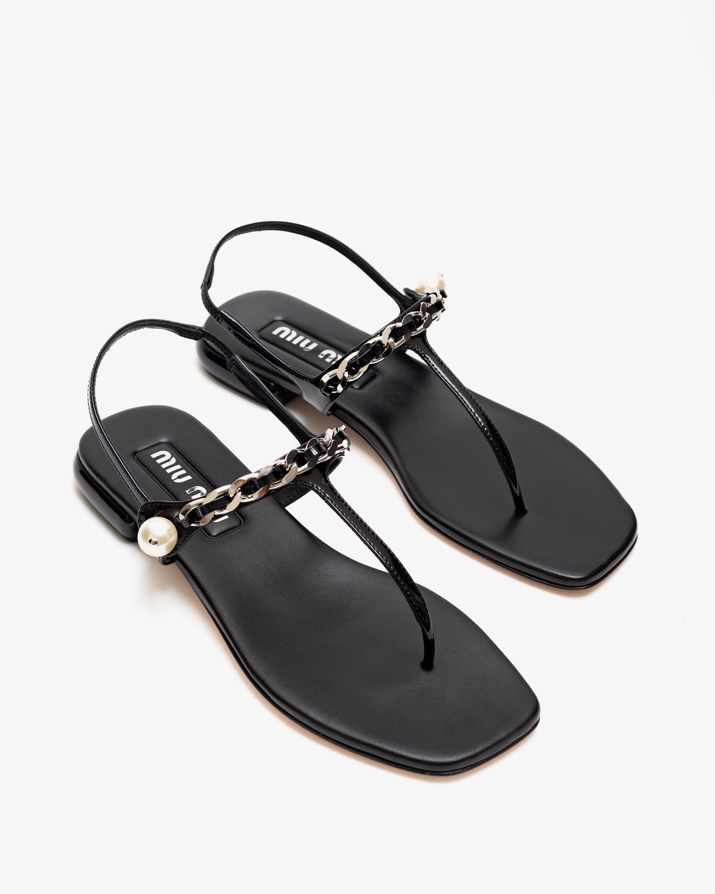 MIU MIU Patent Leather Toe Sandals