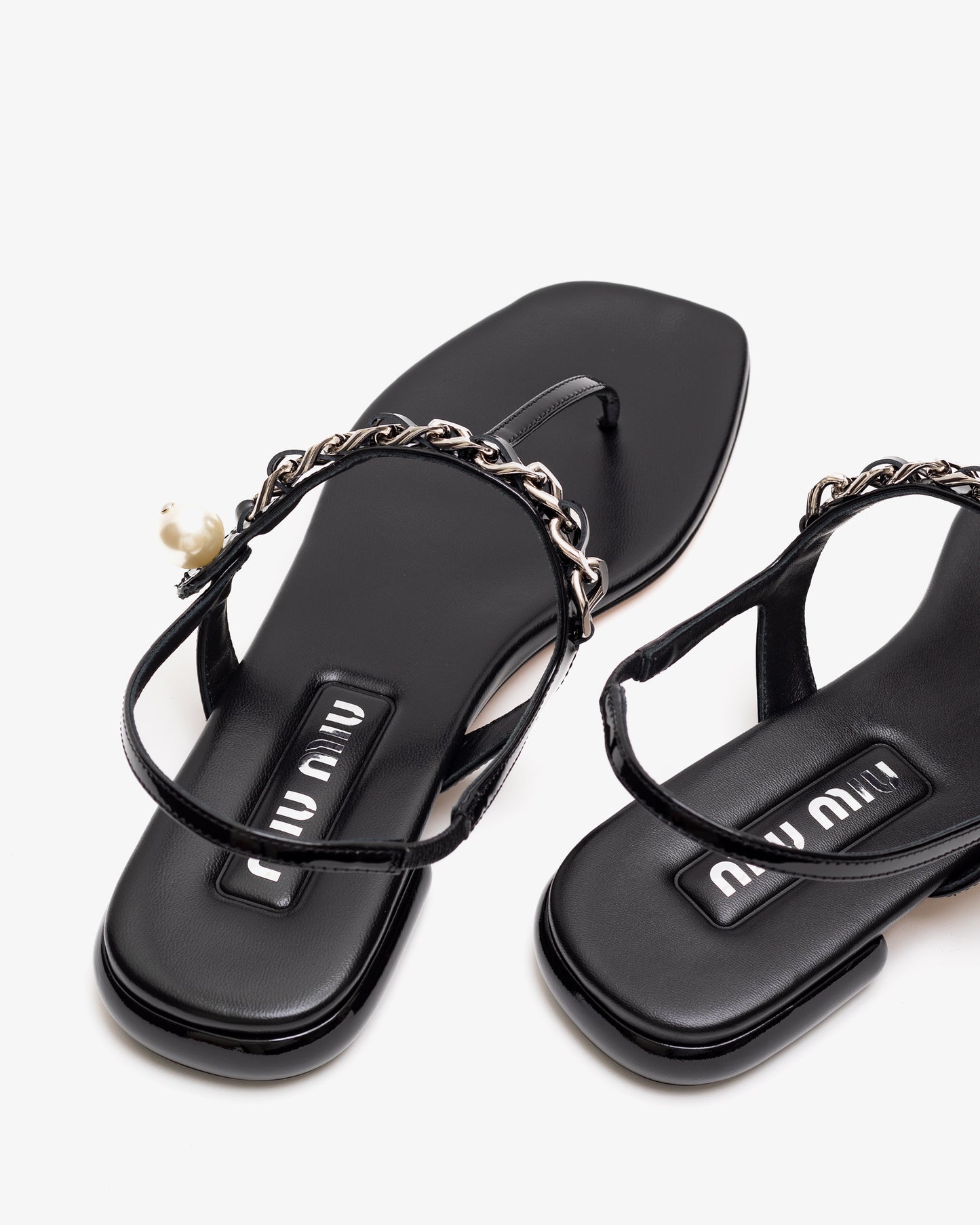 MIU MIU Patent Leather Toe Sandals