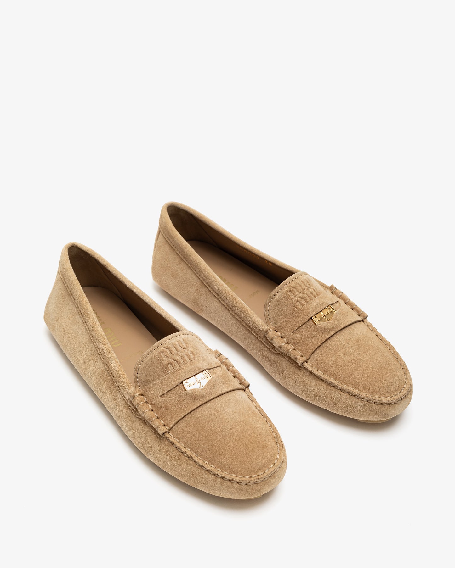 MIU MIU Suede Driver Loafers