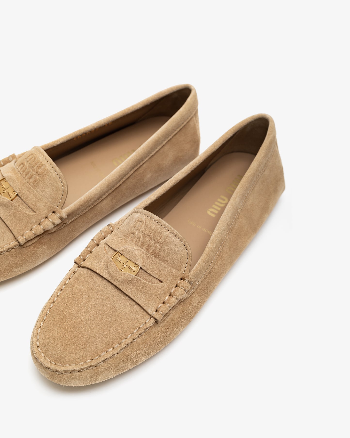 MIU MIU Suede Driver Loafers