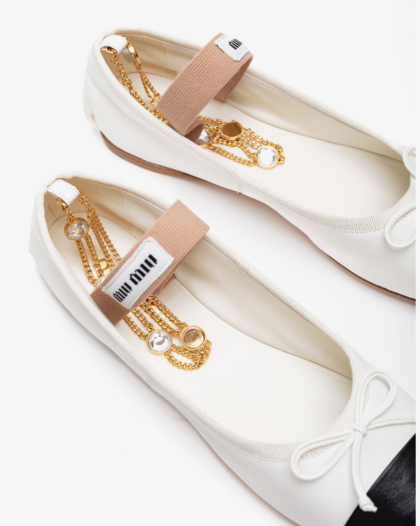 MIU MIU Ankle Chain Ballerina