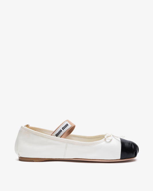 MIU MIU Ankle Chain Ballerina