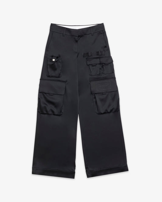 Off White Satin Cargo Pants (Copy)