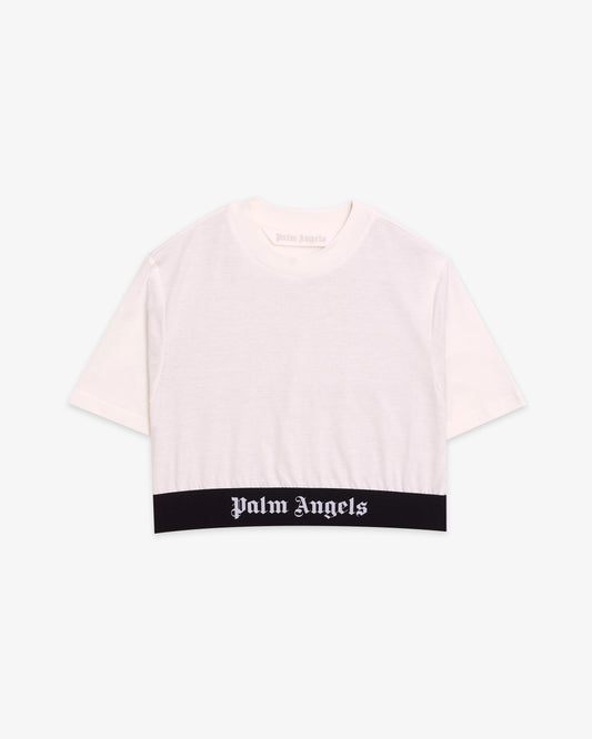 PALM ANGELS Logo Tape Cropped T-Shirt