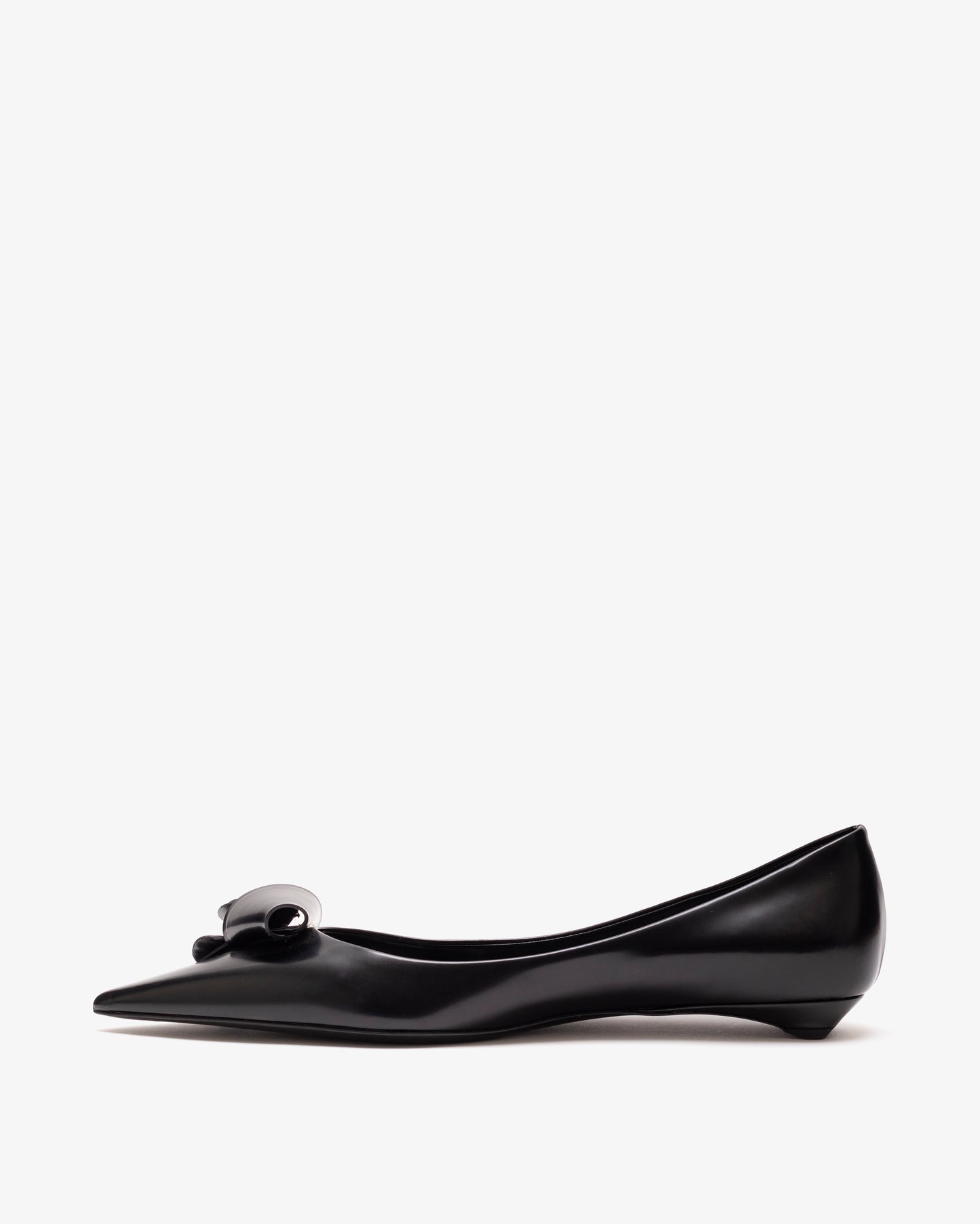 PRADA Brushed Leather Pointed-Toe Pump